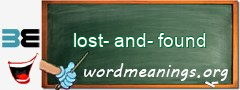 WordMeaning blackboard for lost-and-found